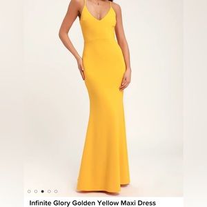 Lulus infinite golden yellow maxi dress